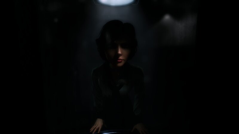 Woman in Dark Room — Black, Dark, Dramatic
