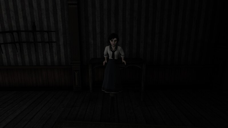 Woman in Dark Room — Black, Dark, Tense, Night, 3d Render