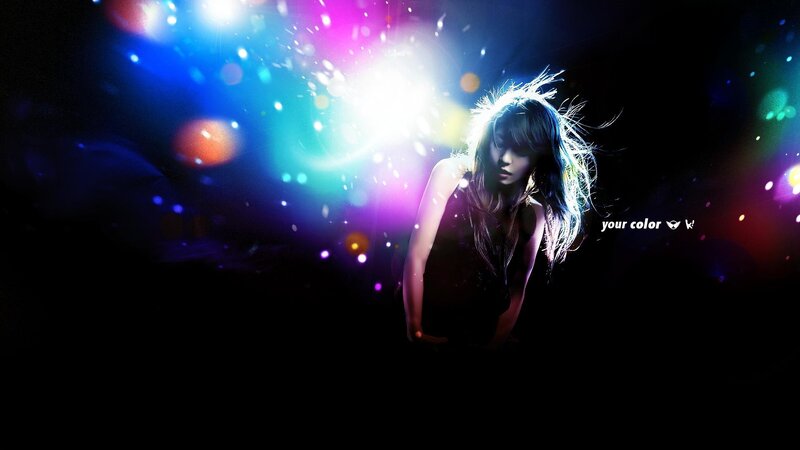 Woman in Dark Room — Blue, Dramatic, Night