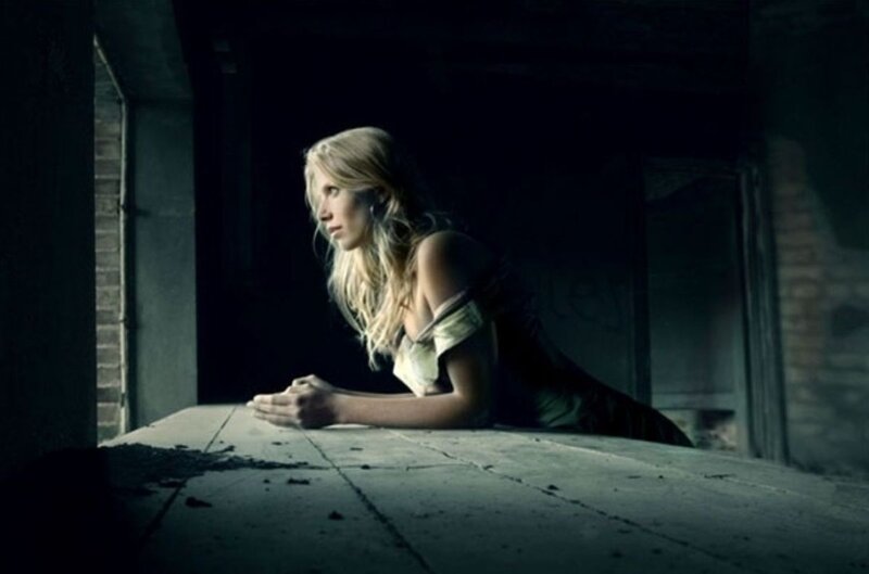 Woman in Dark Room — Gray