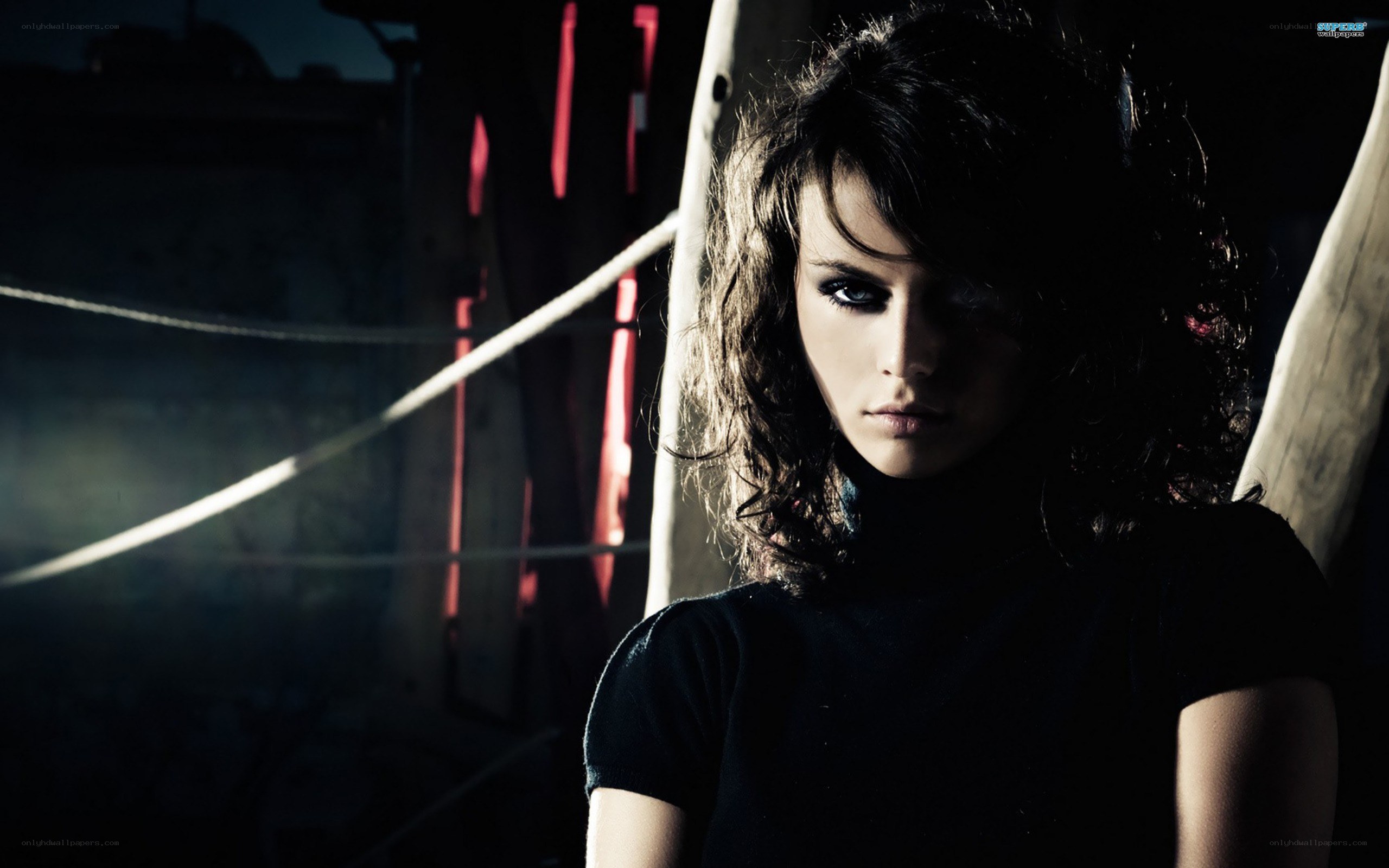 woman in dark setting