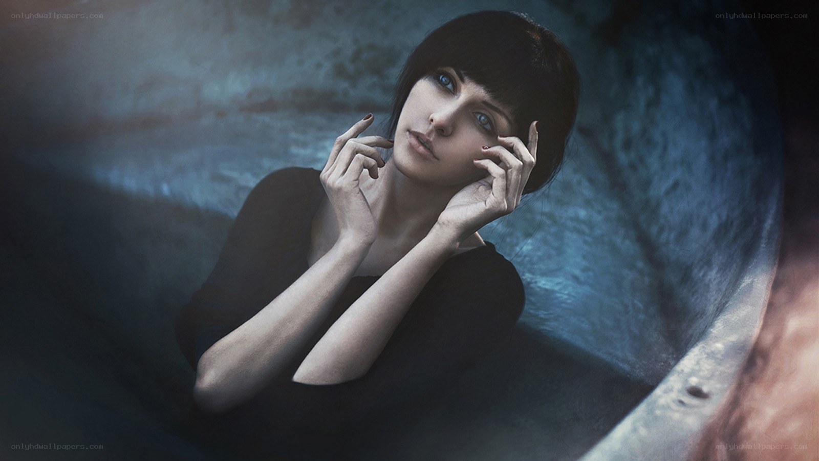 woman in dark setting