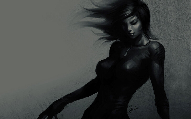 woman in dark silhouette
