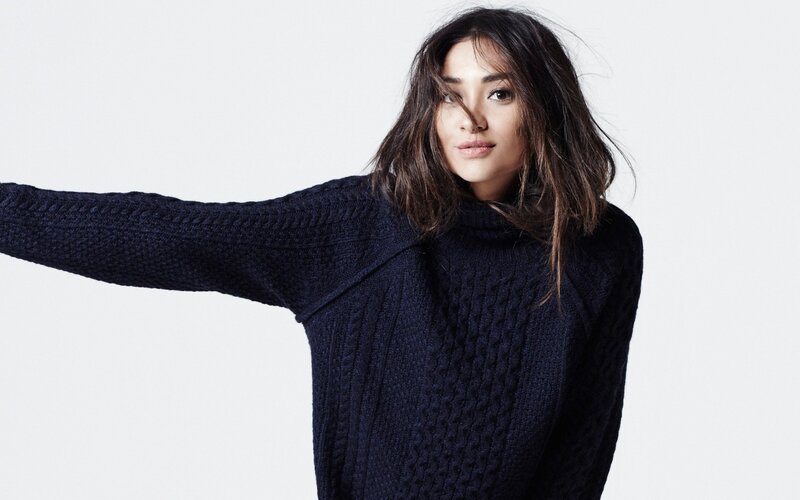Woman in Dark Sweater — Black, Neutral