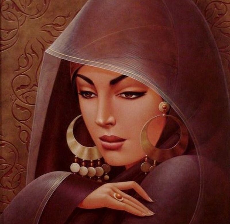 Woman in Dark Veil
