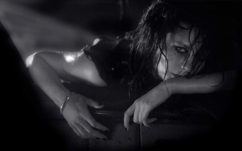woman in dark water