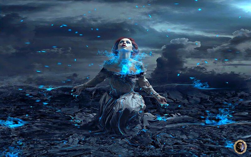 Woman in Dark Water — Blue