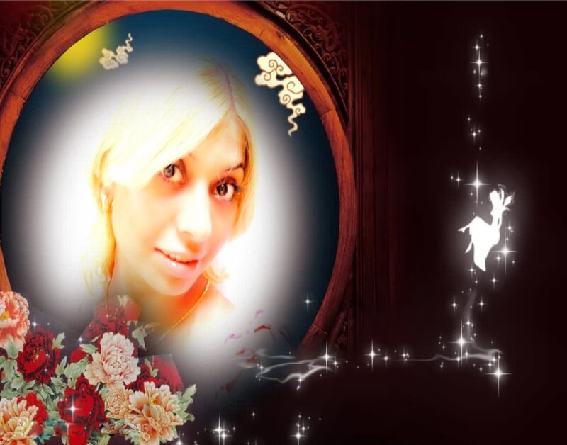 Woman in Decorative Frame