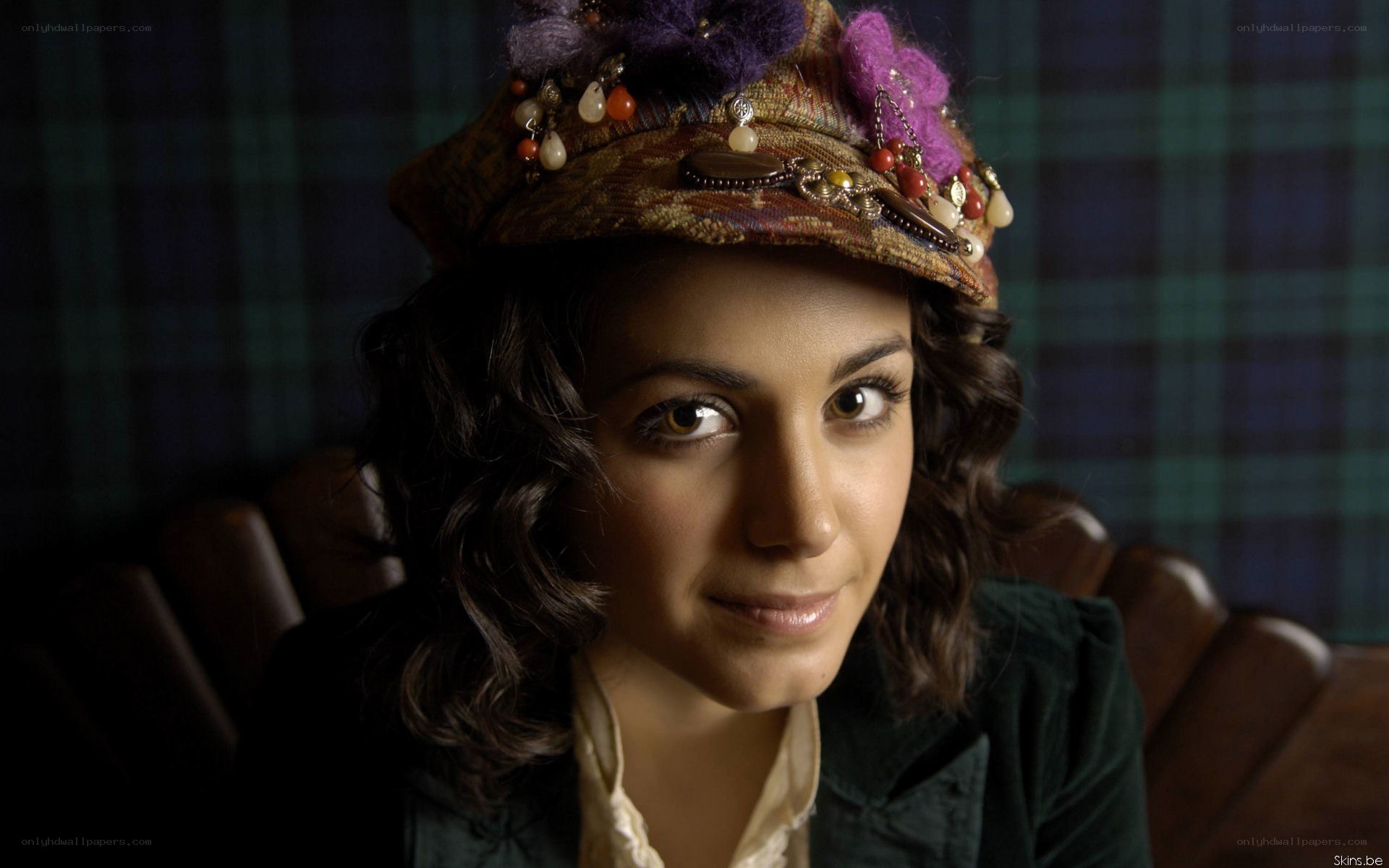 woman in decorative hat