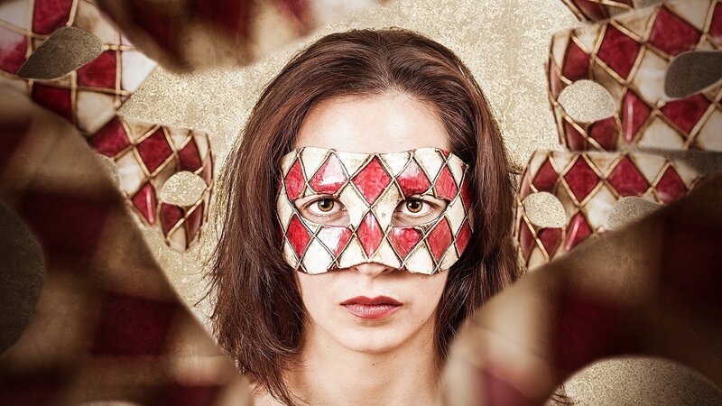 woman in decorative mask