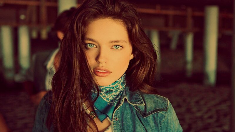 woman in denim jacket
