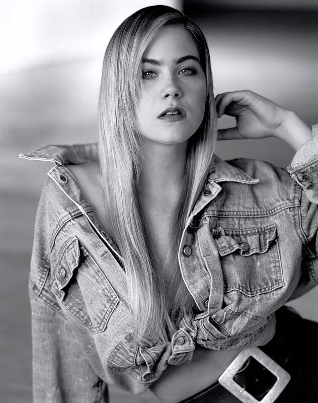 woman in denim jacket