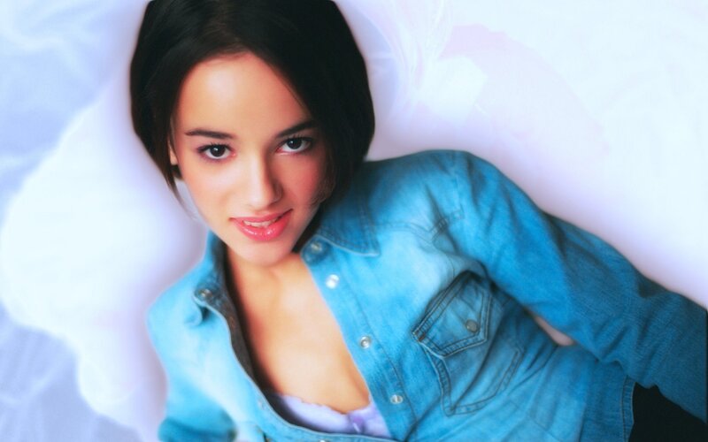 woman in denim jacket