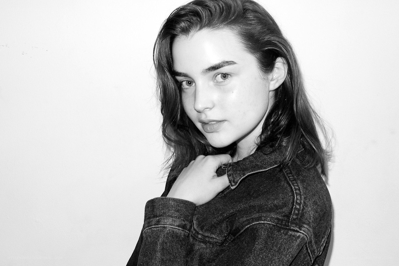 woman in denim jacket