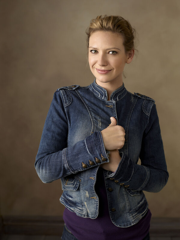 woman in denim jacket