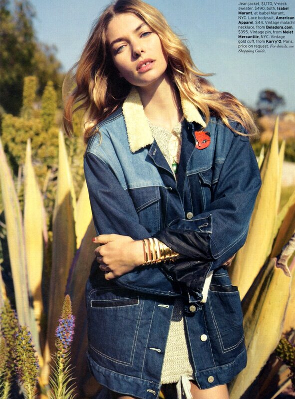 Woman in denim jacket