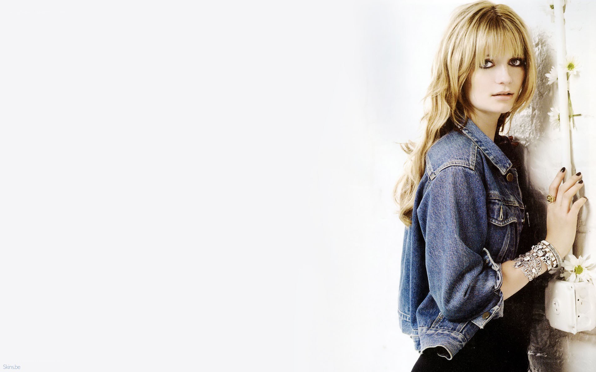 woman in denim jacket