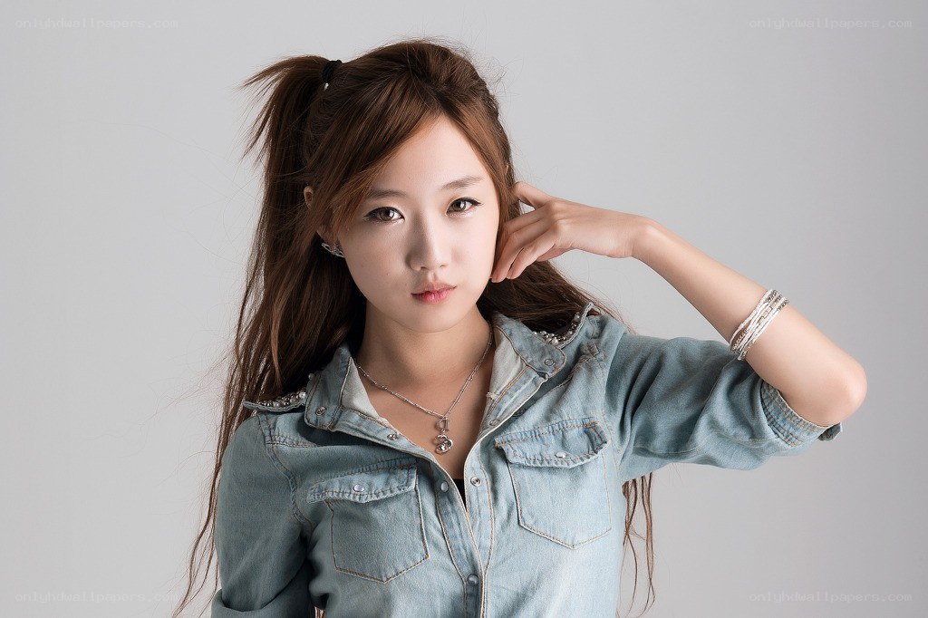 woman in denim jacket