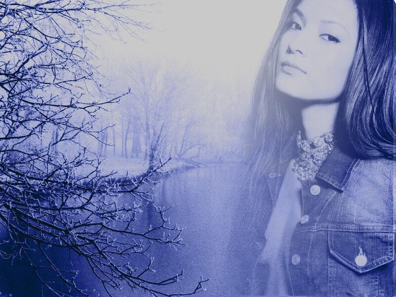 Woman in Denim Jacket — Blue, Melancholic