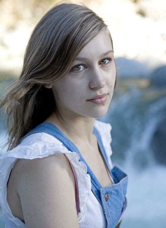 woman in denim overalls