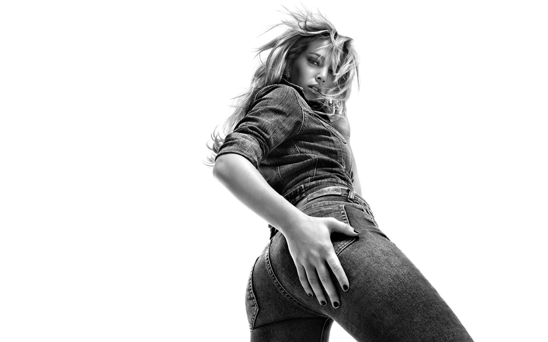 woman in denim posing