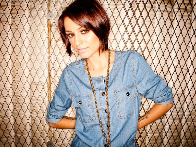 woman in denim shirt