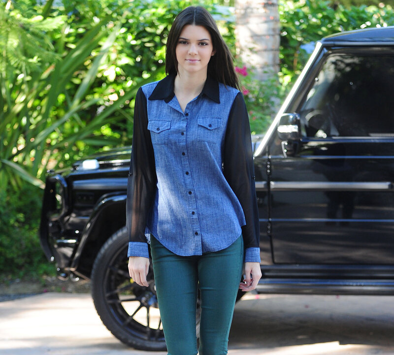 Woman in Denim Shirt — Blue, Calm, Afternoon