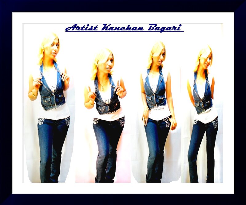 Woman in Denim Vest — Blue