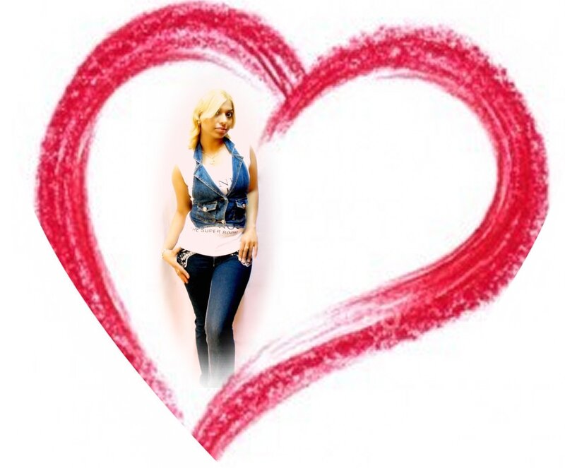 Woman in Denim Vest — Red, Neutral