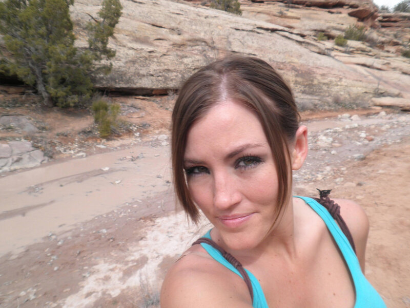 woman in desert canyon