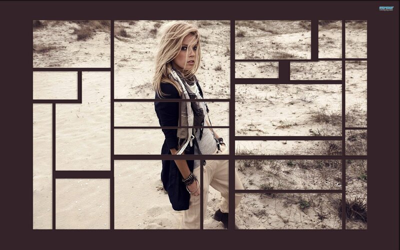 woman in desert collage
