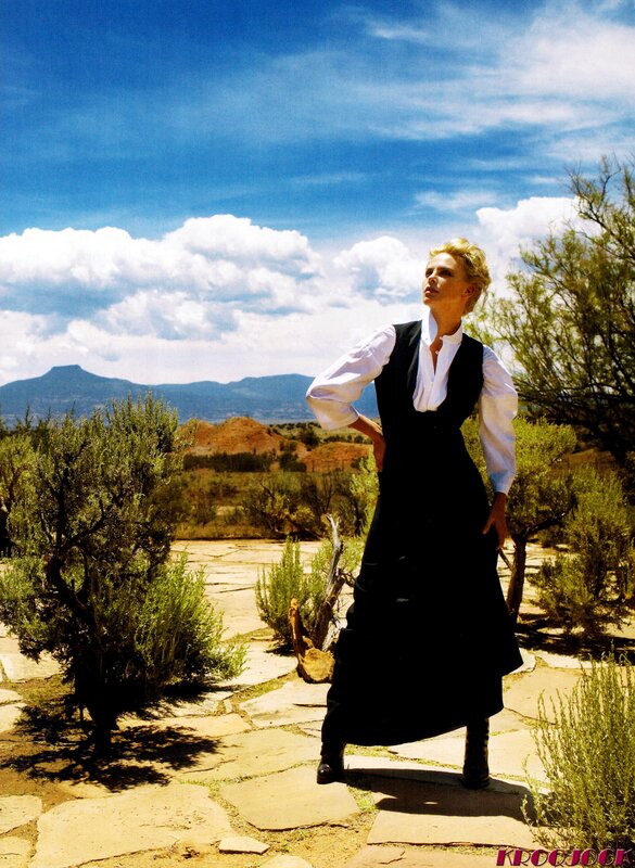 Woman in desert landscape