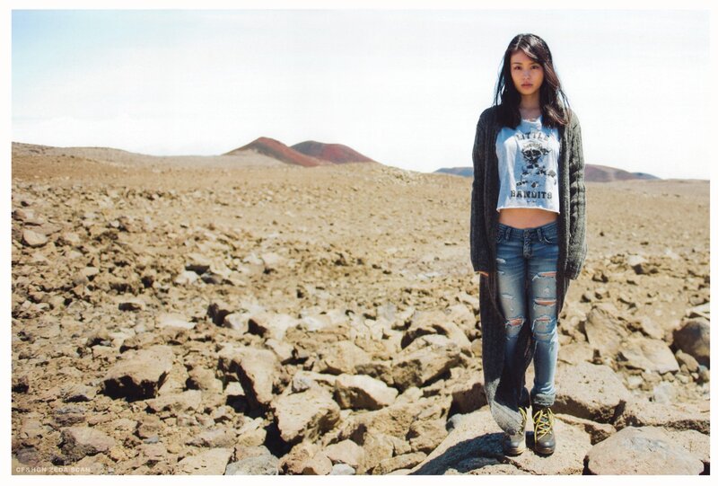 Woman in desert landscape