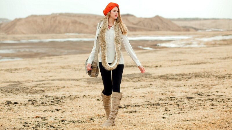 woman in desert landscape