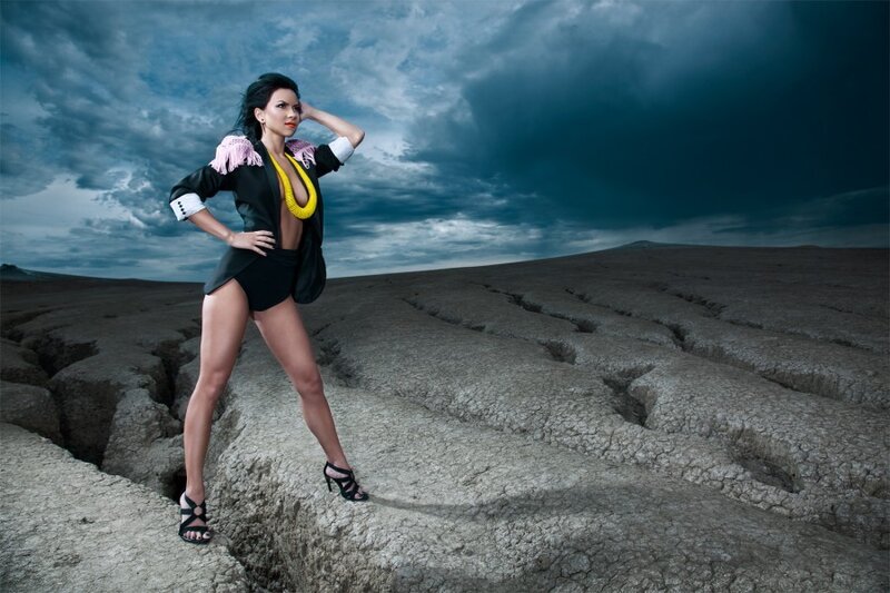 woman in desert landscape