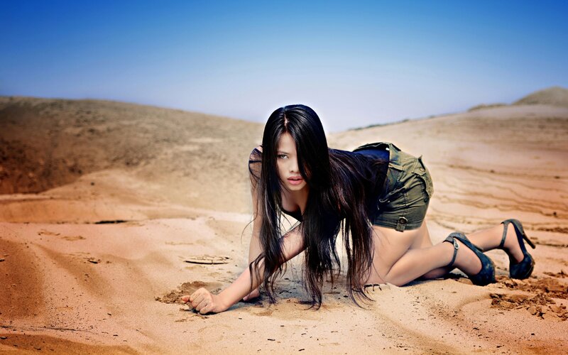 woman in desert landscape