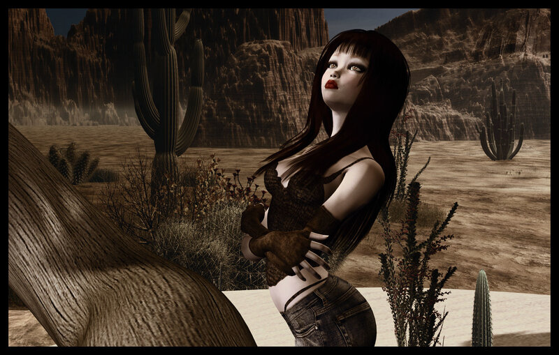 Woman in Desert Landscape — Brown