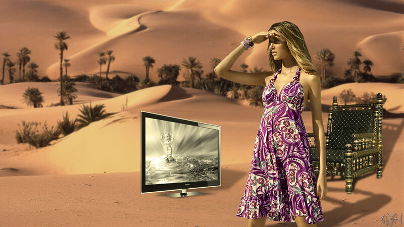 Woman in Desert — Purple