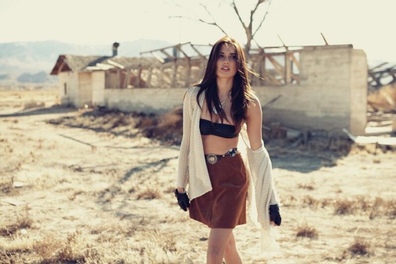 woman in desert ruins