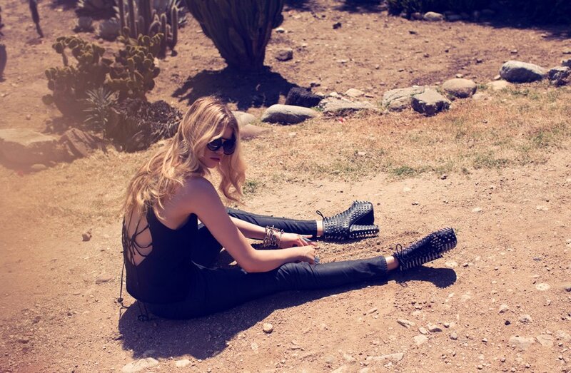 Woman in desert setting