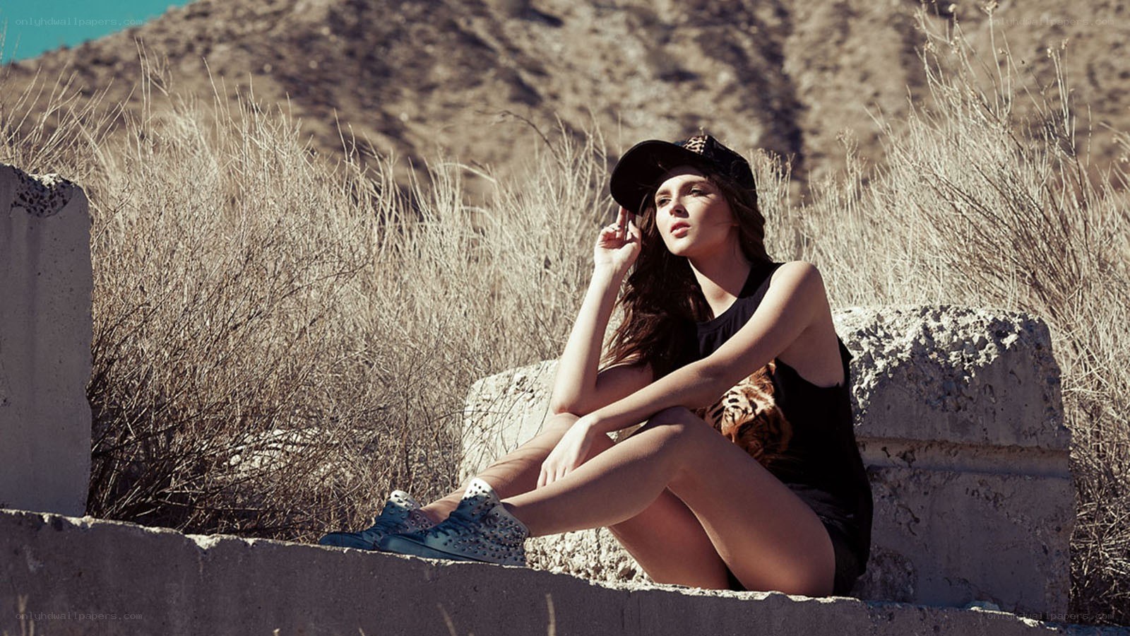 woman in desert setting