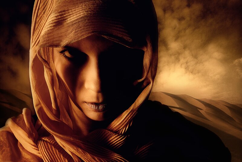 woman in desert veil