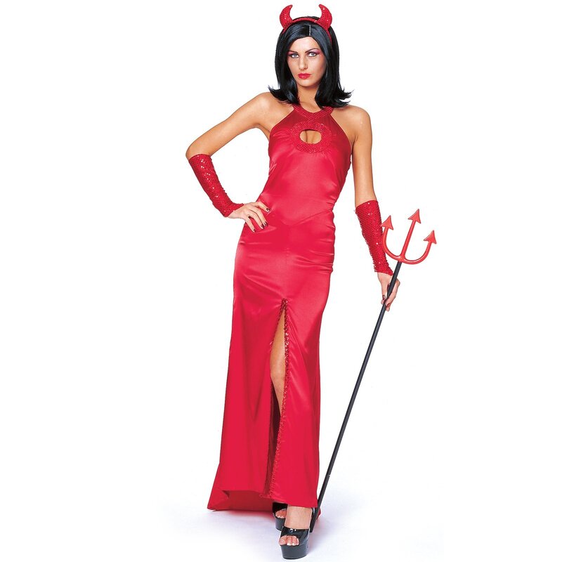 Woman in Devil Costume — Red, Dramatic, Photograph, Dress
