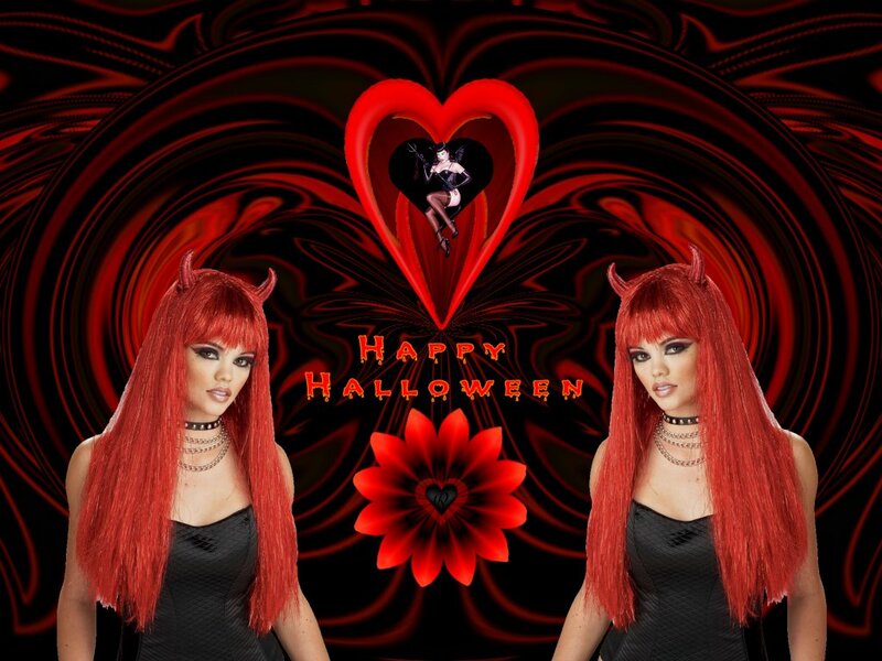 Woman in Devil Costume — Red, Dramatic