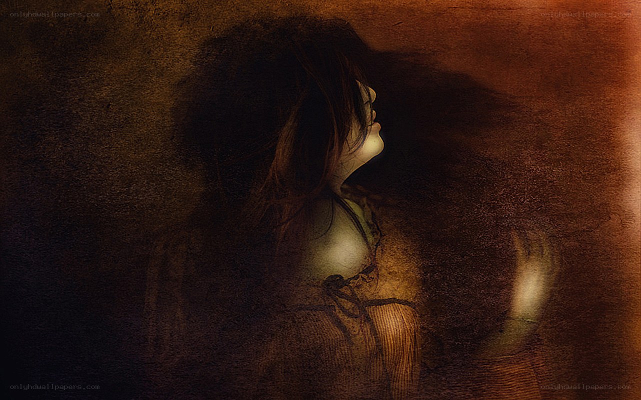 woman in dim light