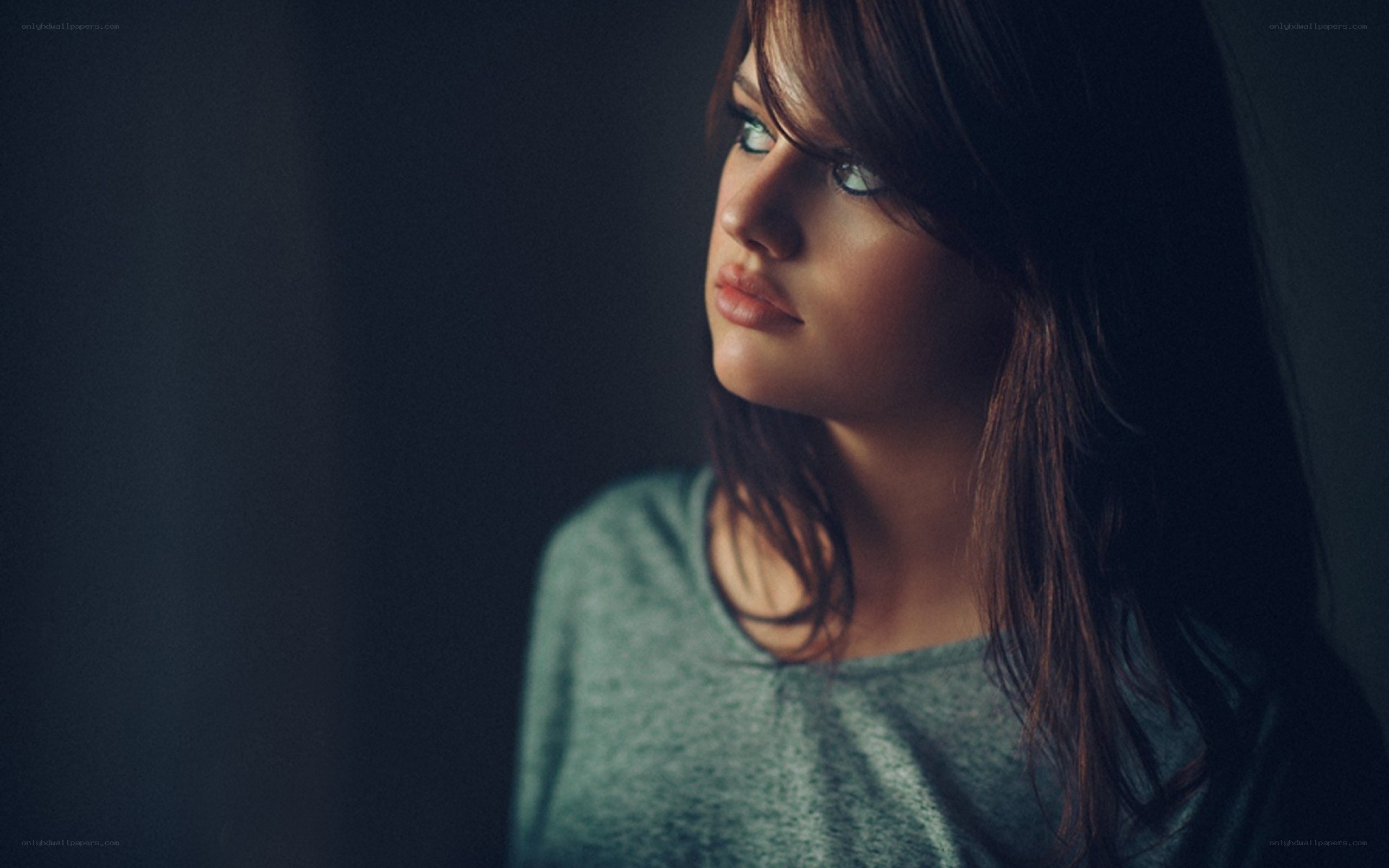 woman in dim light