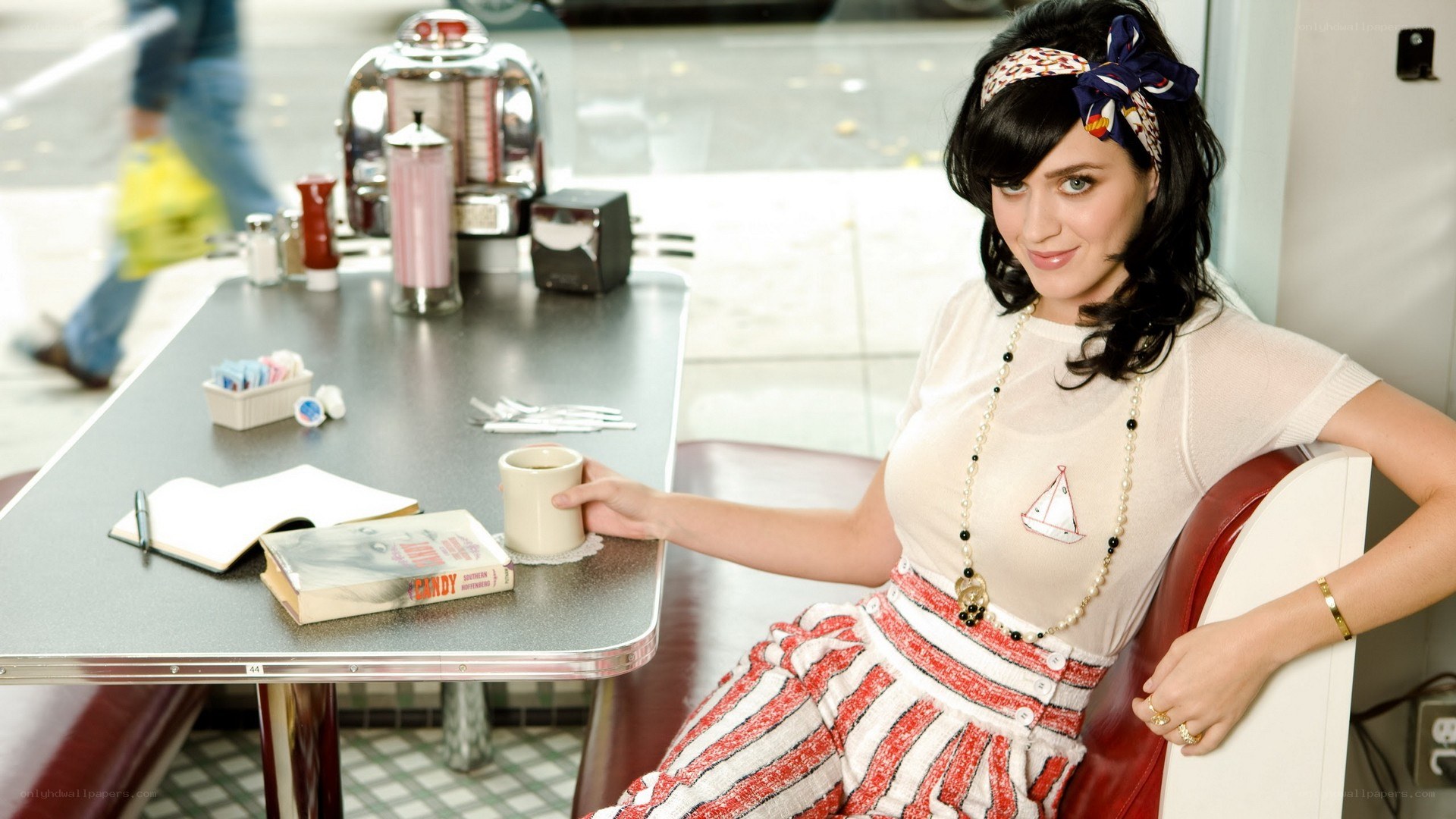 woman in diner setting