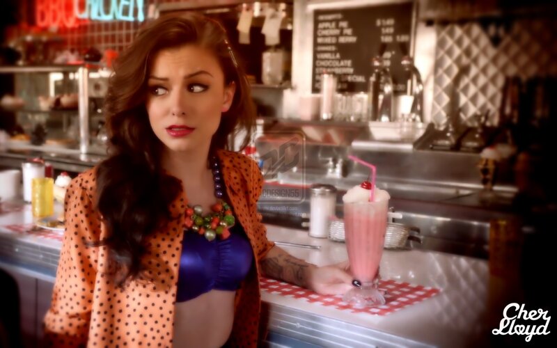 woman in diner with milkshake