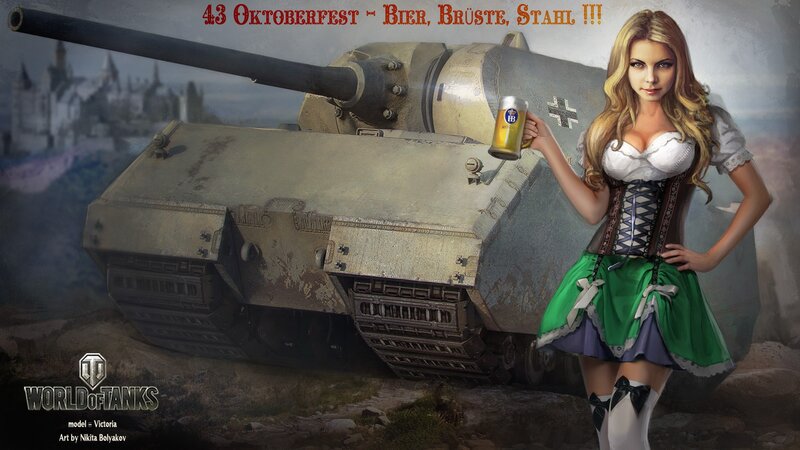 Woman in Dirndl with Tank