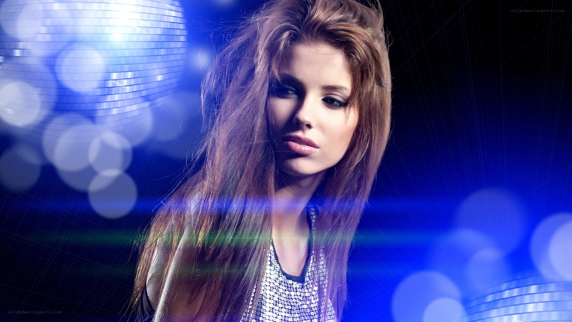 woman in disco setting